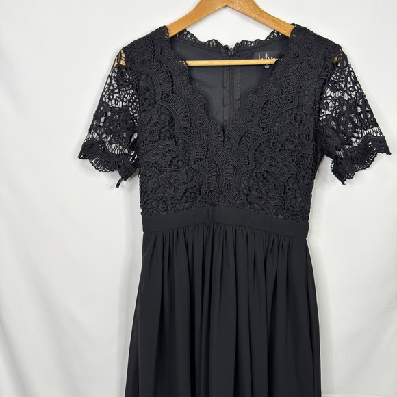 Lulus Angel in Disguise Black Lace Skater Dress Size S - Picture 5 of 9